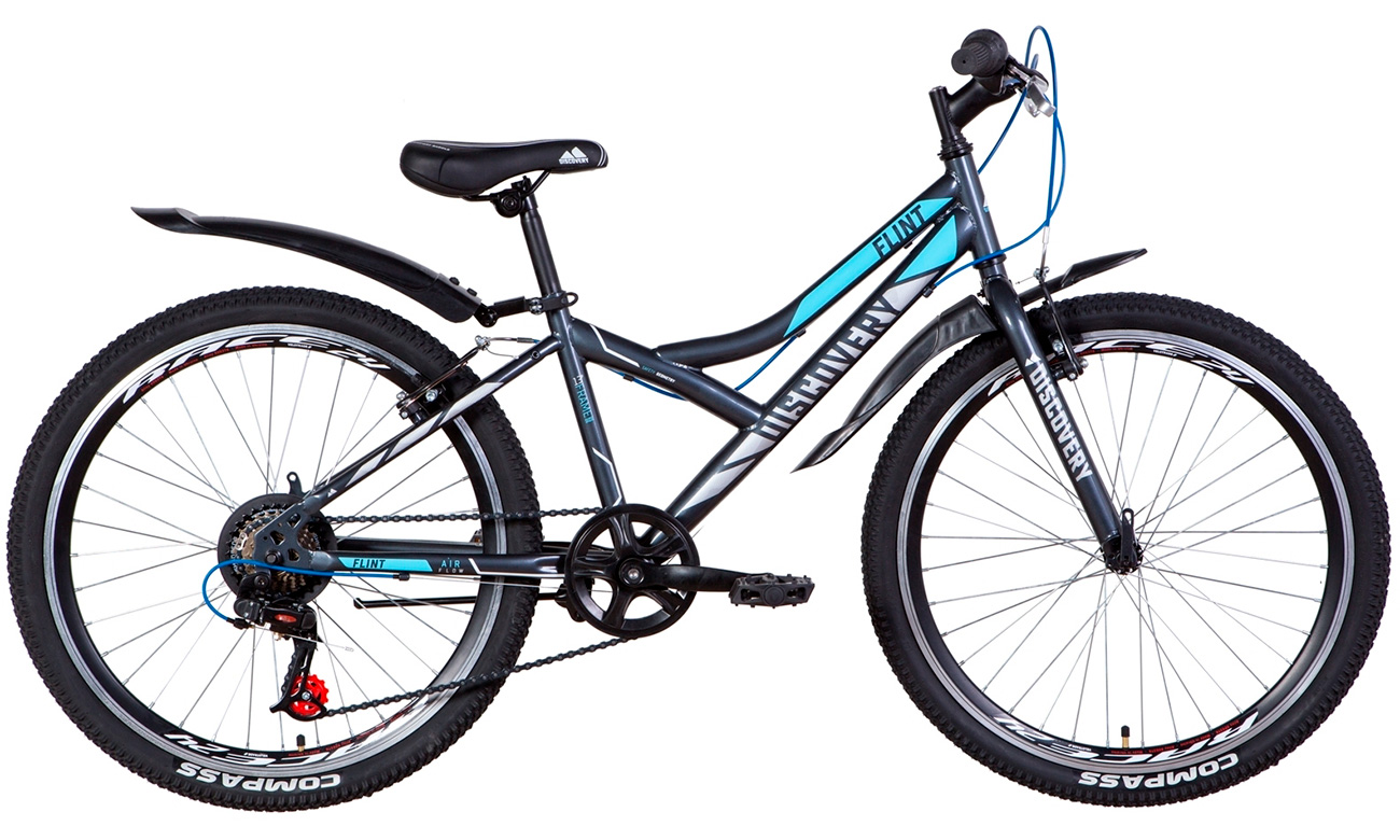 Фотография Велосипед Discovery FLINT Vbr 24" (2021) 2021 Черно-синий