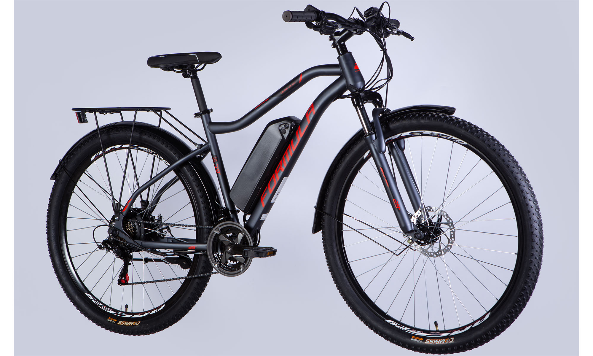 Велосипед c электроприводом Formula eHEAVY DUTY DD FR 29", размер L, рама 19" 36B 12.5А*ч 500Вт 2025, сіро-червоний (матовий) YS 9051-9 matt  3