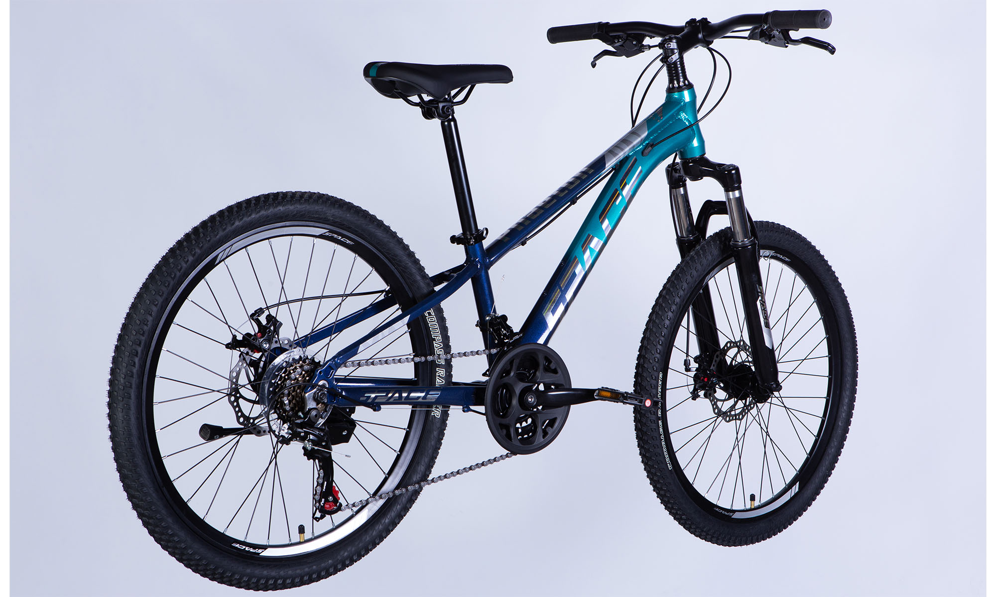 Велосипед SPACE PHAETON DD FR 26", размер XS, рама-13" 2025, сине-зеленый  3