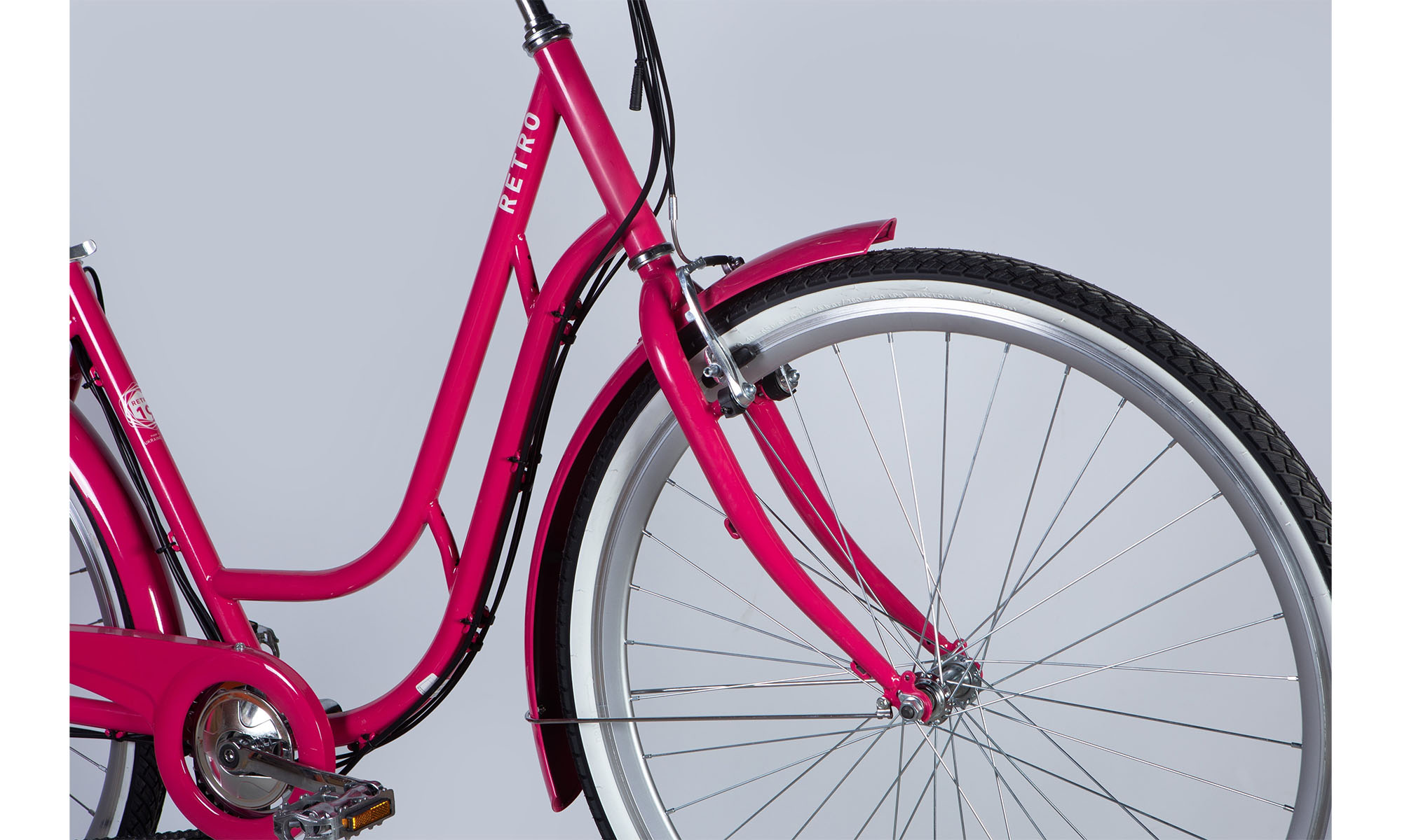 Велосипед с электроприводом Dorozhnik RETRO DD FR 28", размер L, рама-19", 36B, 12.5А*ч, 250Вт, год 2025, розовый 3