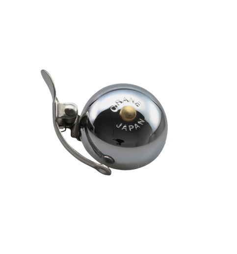 Фотографія Дзвінок CRANE MINI SUZU, Chrome Plated, 45мм латунь, скоба, Хром 2