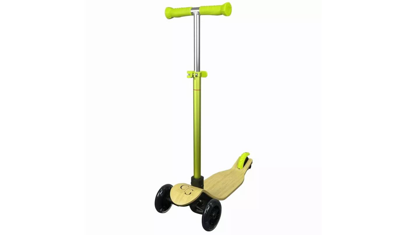 Самокат детский 3х колесный GreenGo Wood Green 3