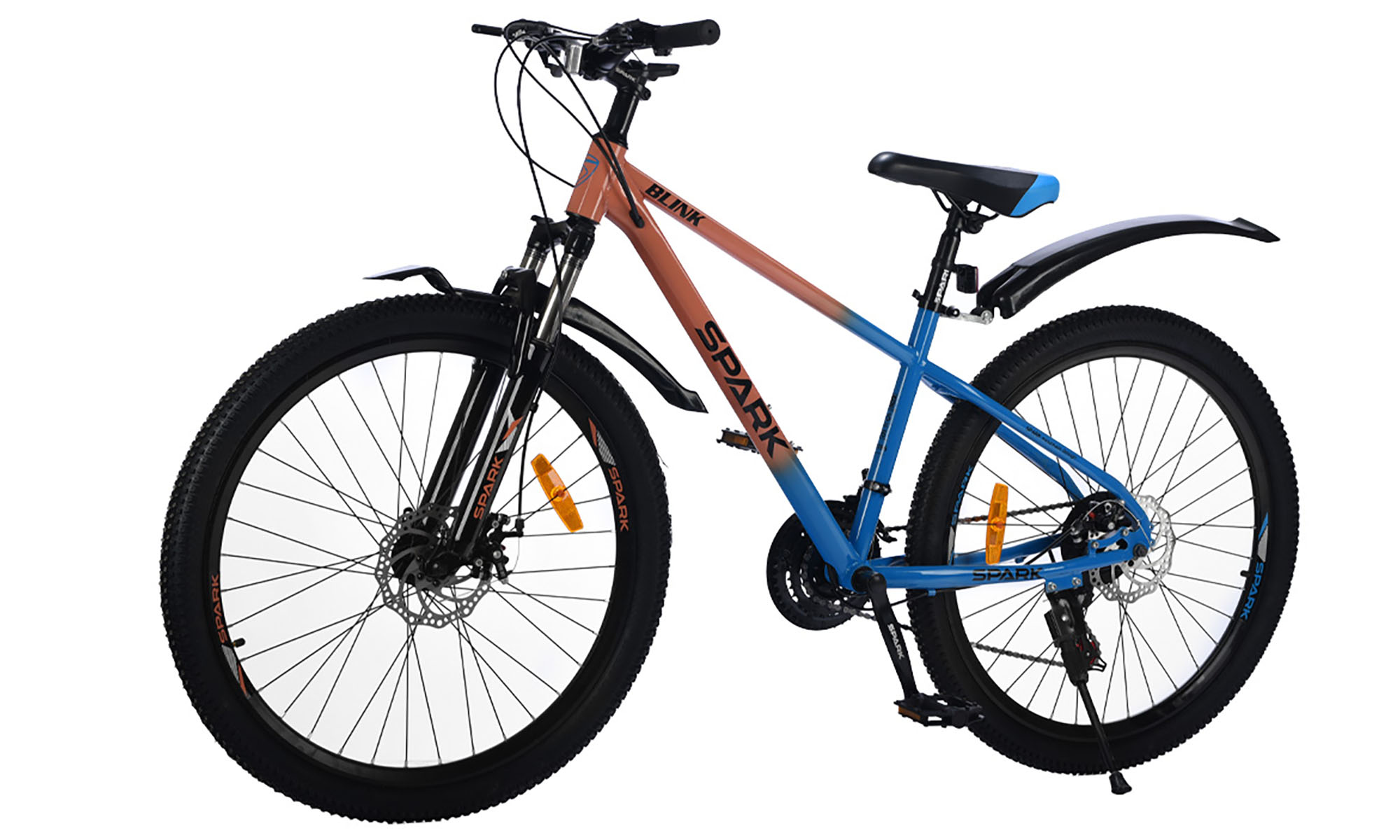 Велосипед SPARK BLINK 26", розмір S, рама 15", рік 2026, коричневий з синім 2 Велосипед SPARK BLINK 26", розмір S, рама 15", рік 2026, коричневий з синім 2