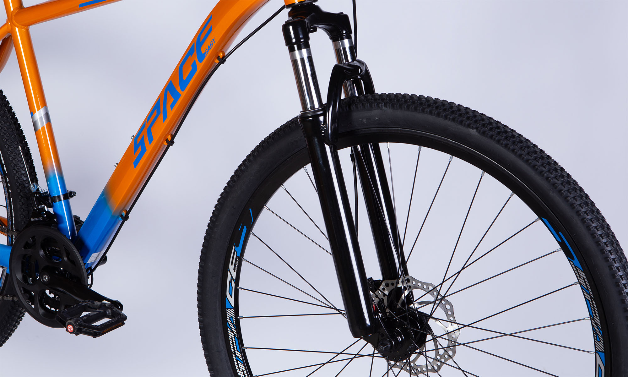Велосипед SPACE MERCURY DD FR, 29", розмір L, рама 20", 2025, помаранчево-синій 5
