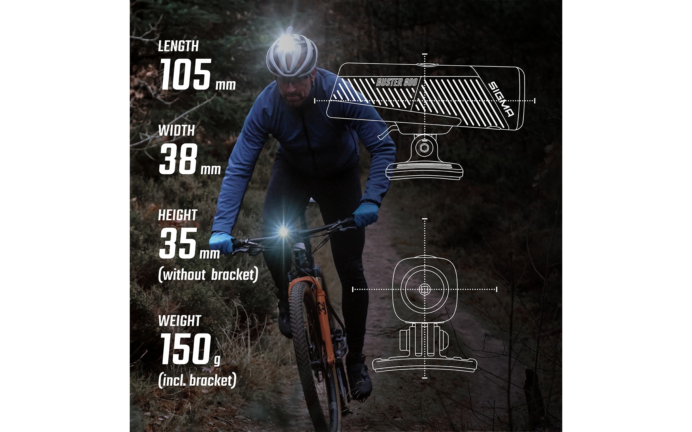 Фара передня SIGMA Buster 800 Sport 6