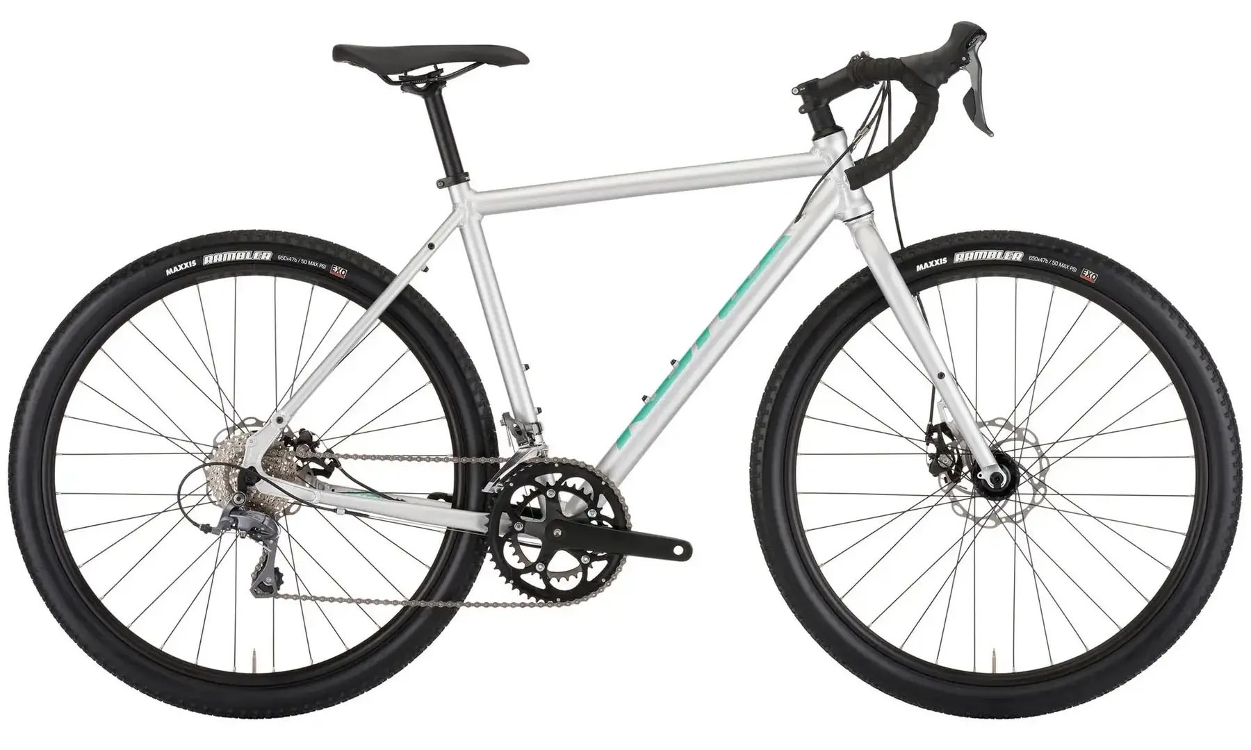 Фотография Велосипед гравийный Kona Rove AL 650 27.5" размер рамы M (52 cm), 2024,  Silver 