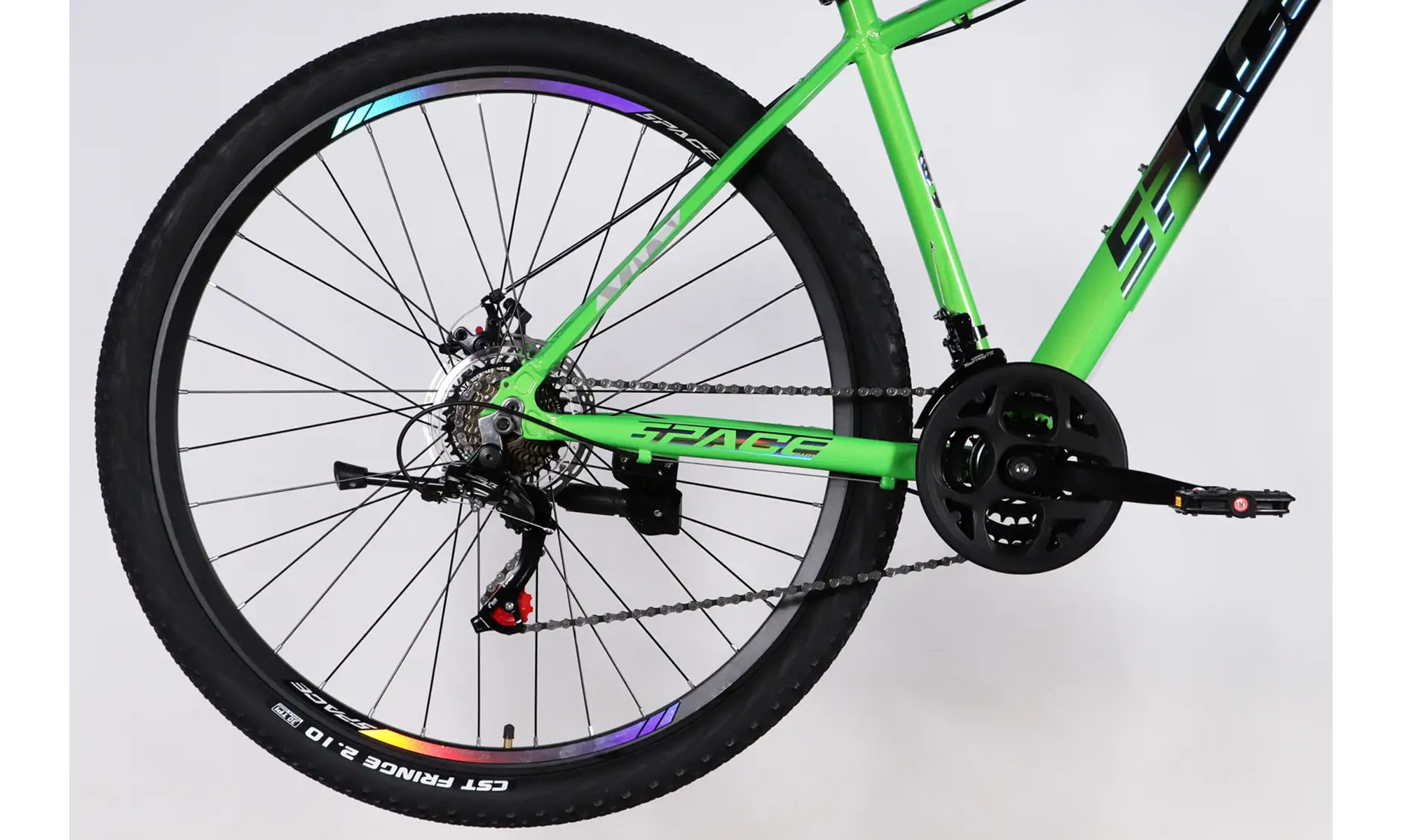 Велосипед SPACE PHAETON DD FR 29", размер M рама-18", год 2026, зелено-черный 2