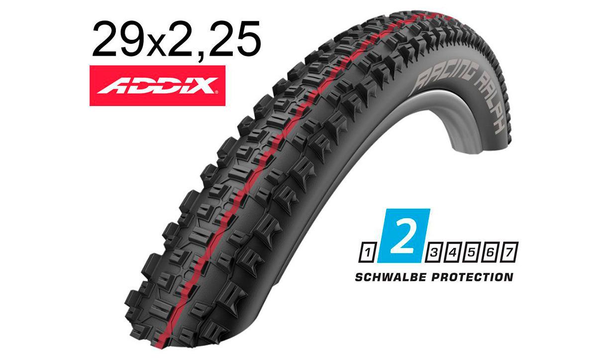 Фотографія Покришка Schwalbe 29x2.25 (57-622) RACING RALPH Evo, LiteSkin, Evolutoin Folding B/B-SK HS425 Addix Speed ​​127EPI EK black