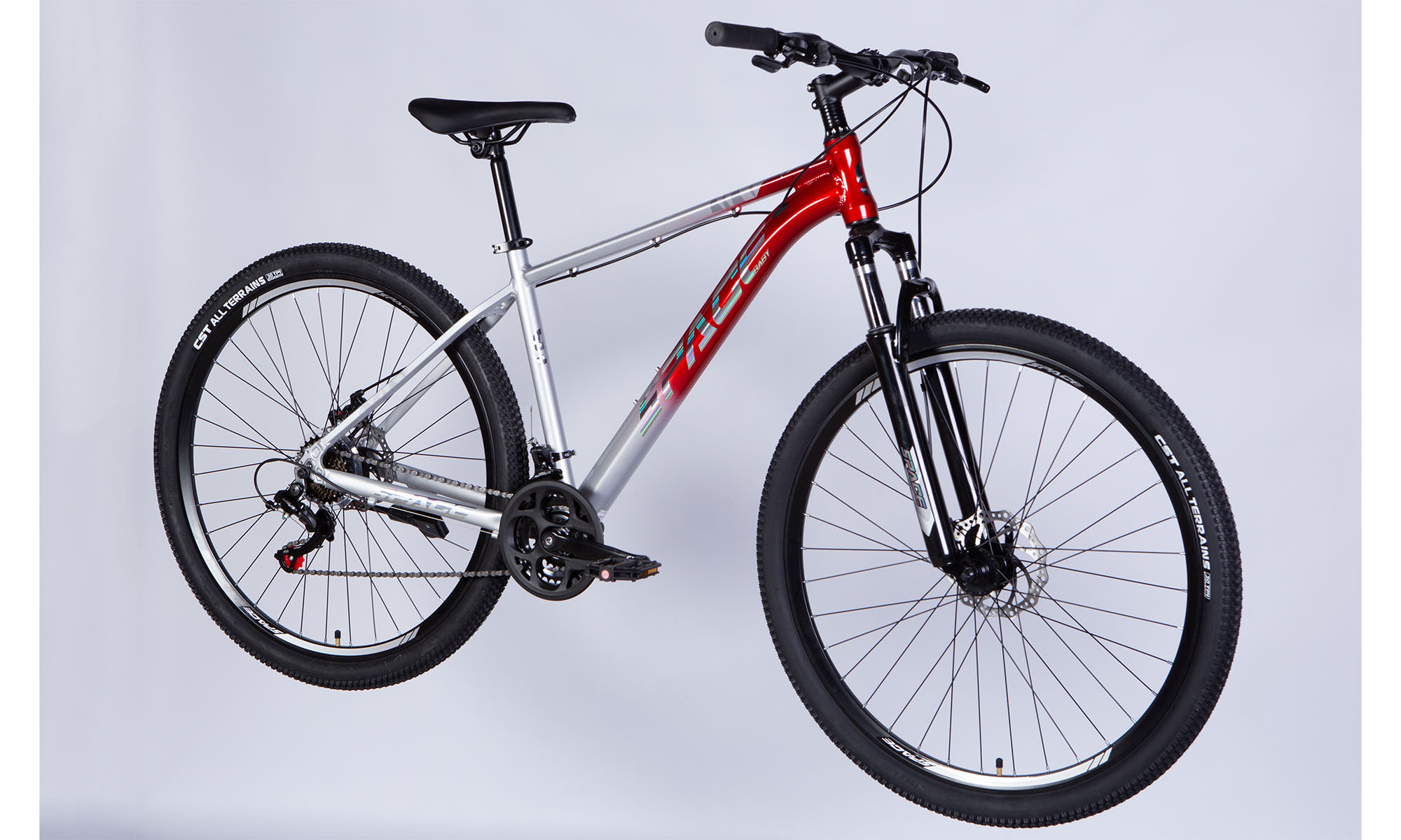 Велосипед SPACE PHAETON DD FR 29", размер M рама-18", год 2026, серебристо-красный 2