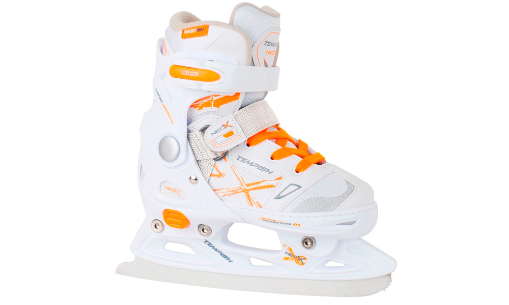 Ледовые коньки раздвижные Tempish NEO-X ICE GIRL размер 29-32 Бело-оранжевый