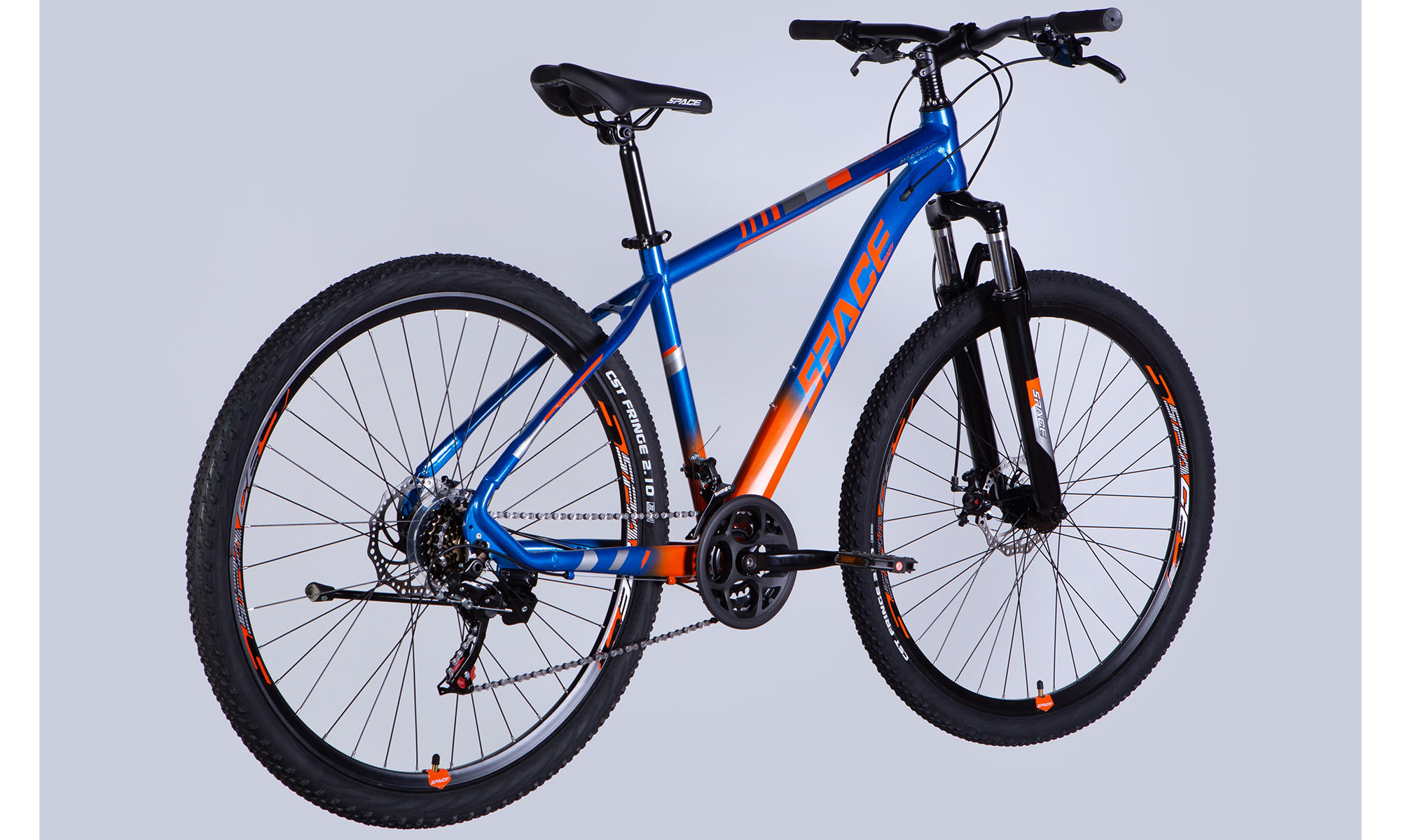 Велосипед SPACE MERCURY DD FR 29", розмір M, рама 18", 2025, синьо-помаранчевий (матовий) 4
