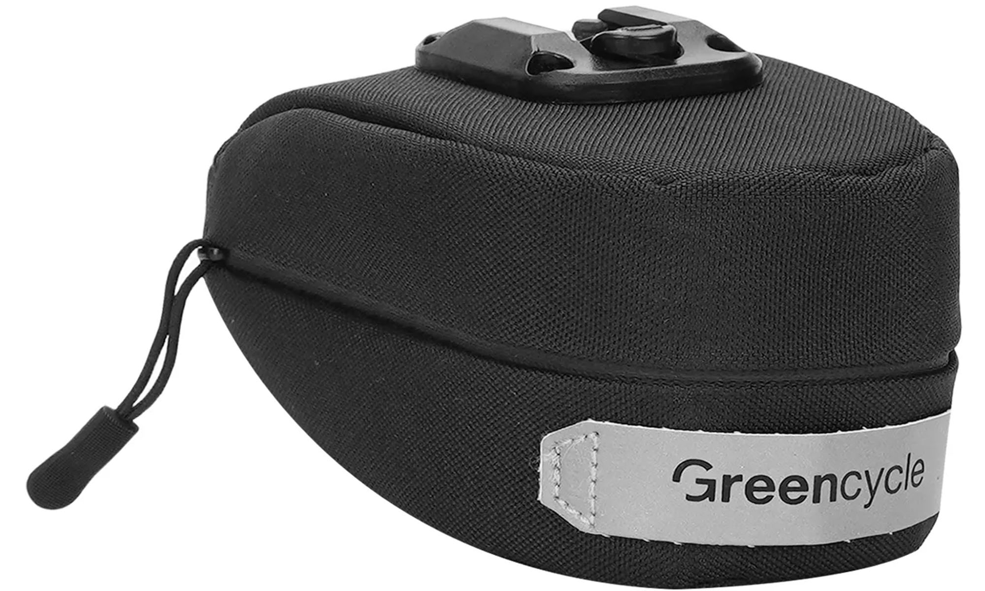 Сумка подседельная Green Cycle Clipo, со светоотражателем, на рейлы, 14,2х8х6,4 см, черный