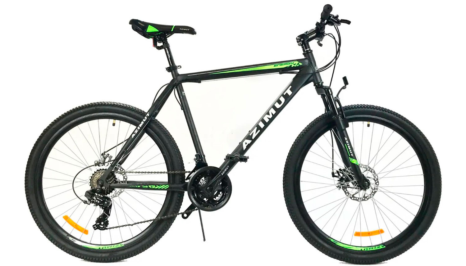 Фотография Велосипед Azimut Energy GD 26" размер XL рама 21 Черно-зеленый