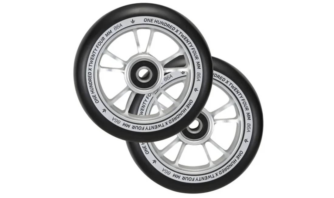 Колесо для трюкового самоката Blunt 10 Spokes Pro 100мм x 24мм - Silver/Black 2 Колесо для трюкового самоката Blunt 10 Spokes Pro 100мм x 24мм - Silver/Black 2