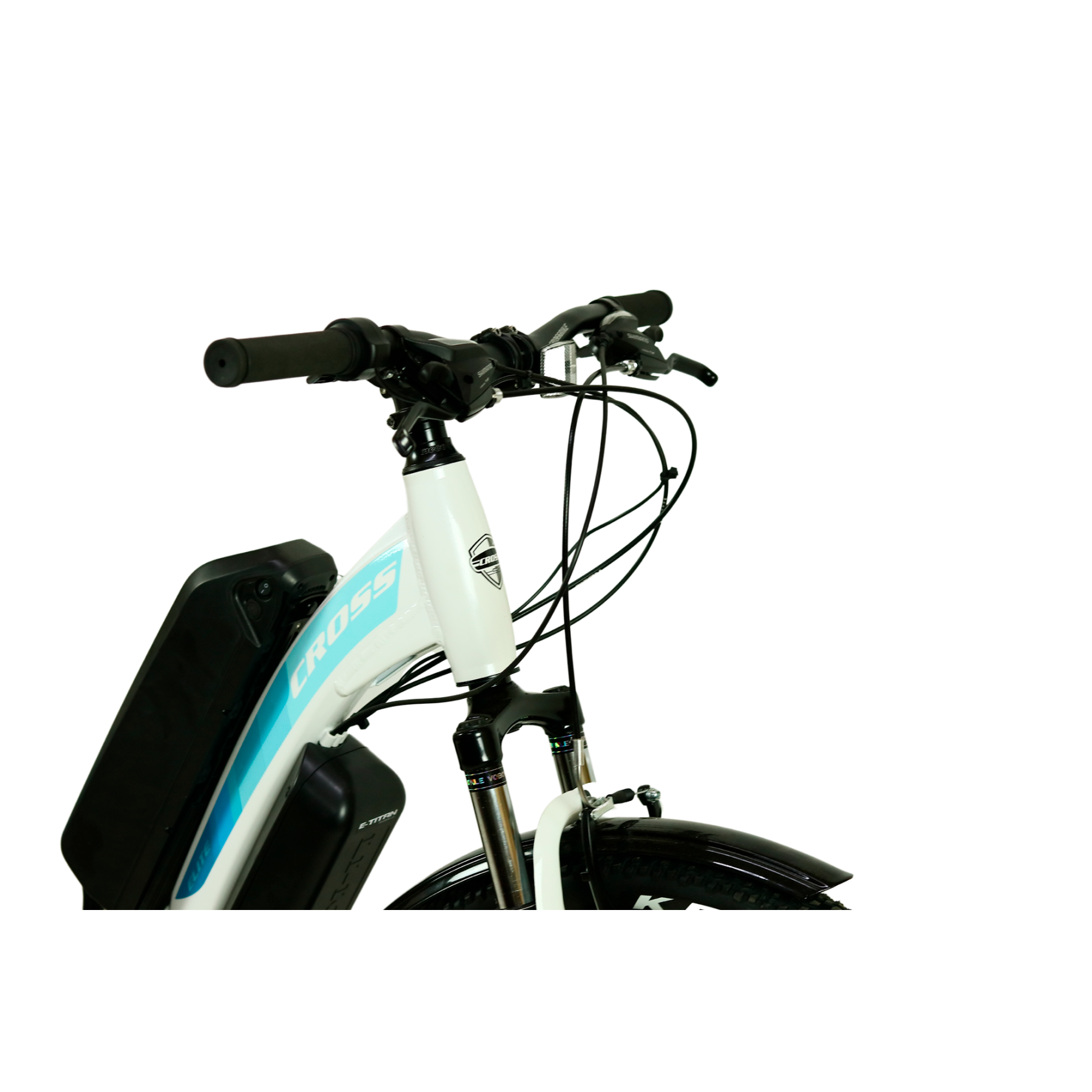 Фотография Электровелосипед Cross Elite 26", размер M рама 17", Белый 4