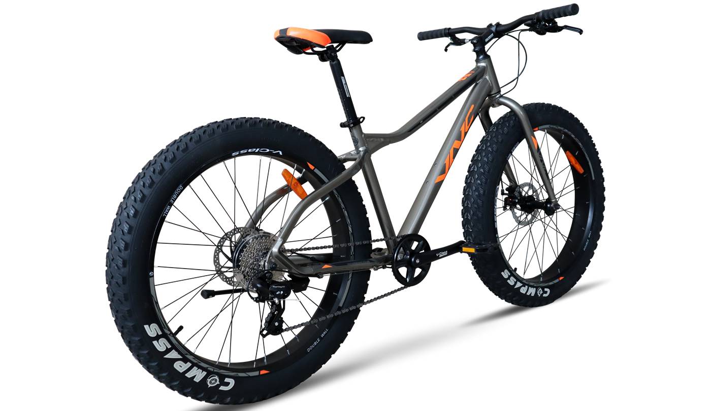 Фотография Велосипед фэтбайк VNC SnowRider A4 26" размер M рама 17 2023 Серо-оранжевый 2