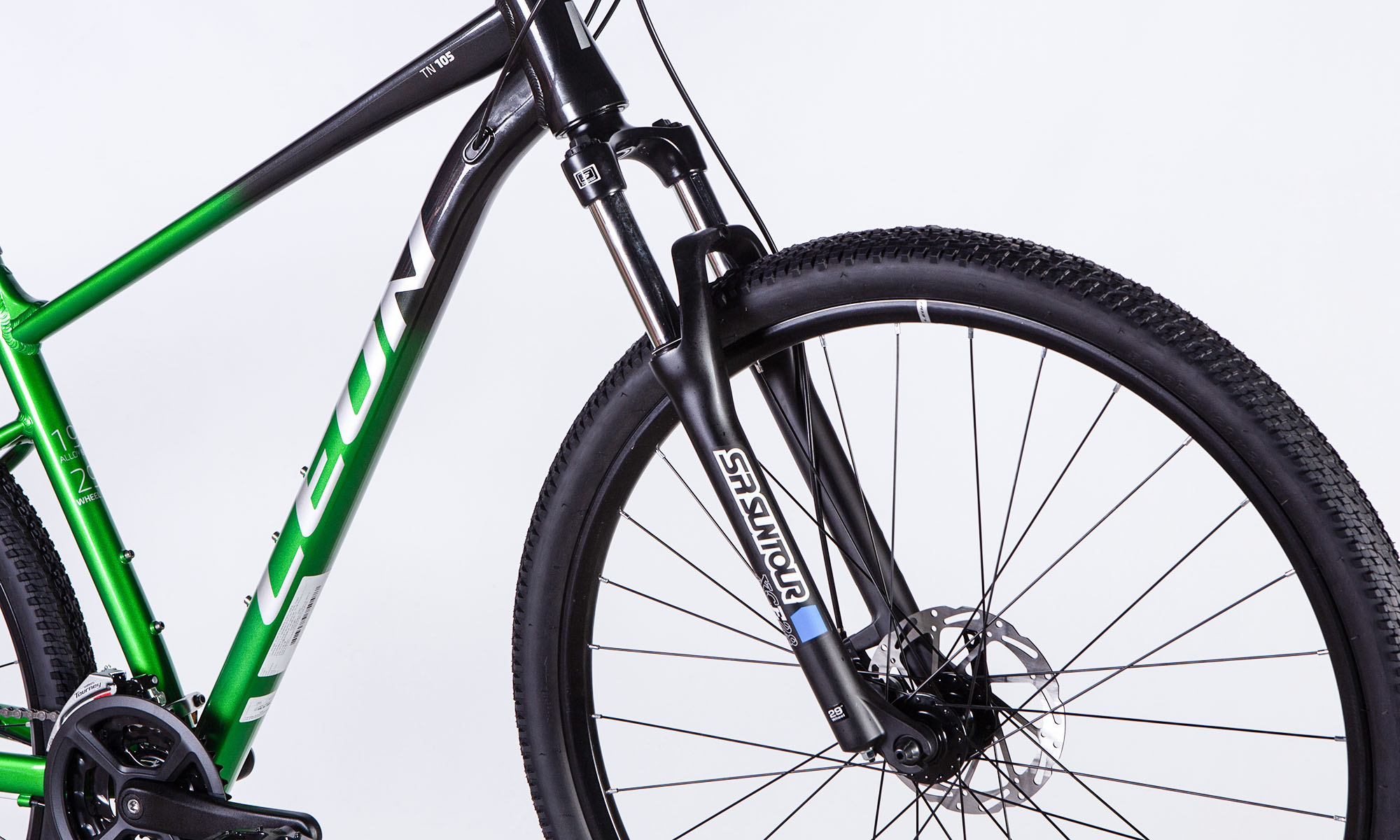 Велосипед Leon TN 105 DD CS 29", размер L, рама 19", год 2025, черно-зеленый 5