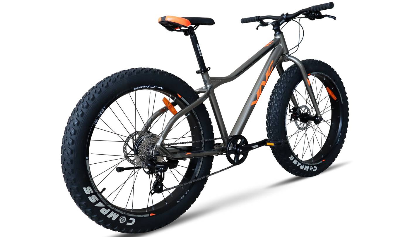 Велосипед фэтбайк VNC SnowRider A4 26" размер M рама 17 2023 Серо-оранжевый 2