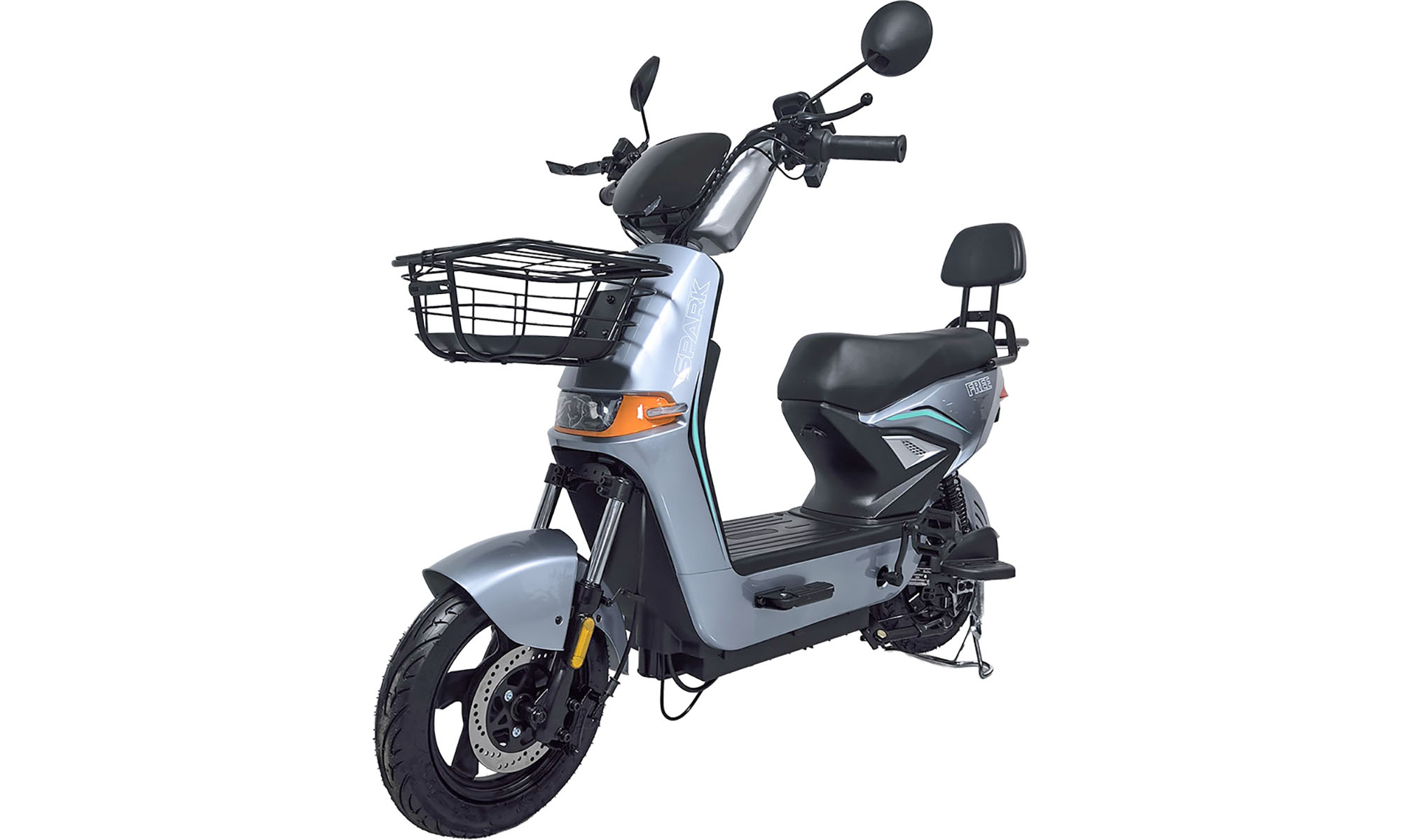 Велосипед с электромотором SPARK FREE 14", размер универсальный, год 2026, 60V/1000W/25Ah, серебристый 2