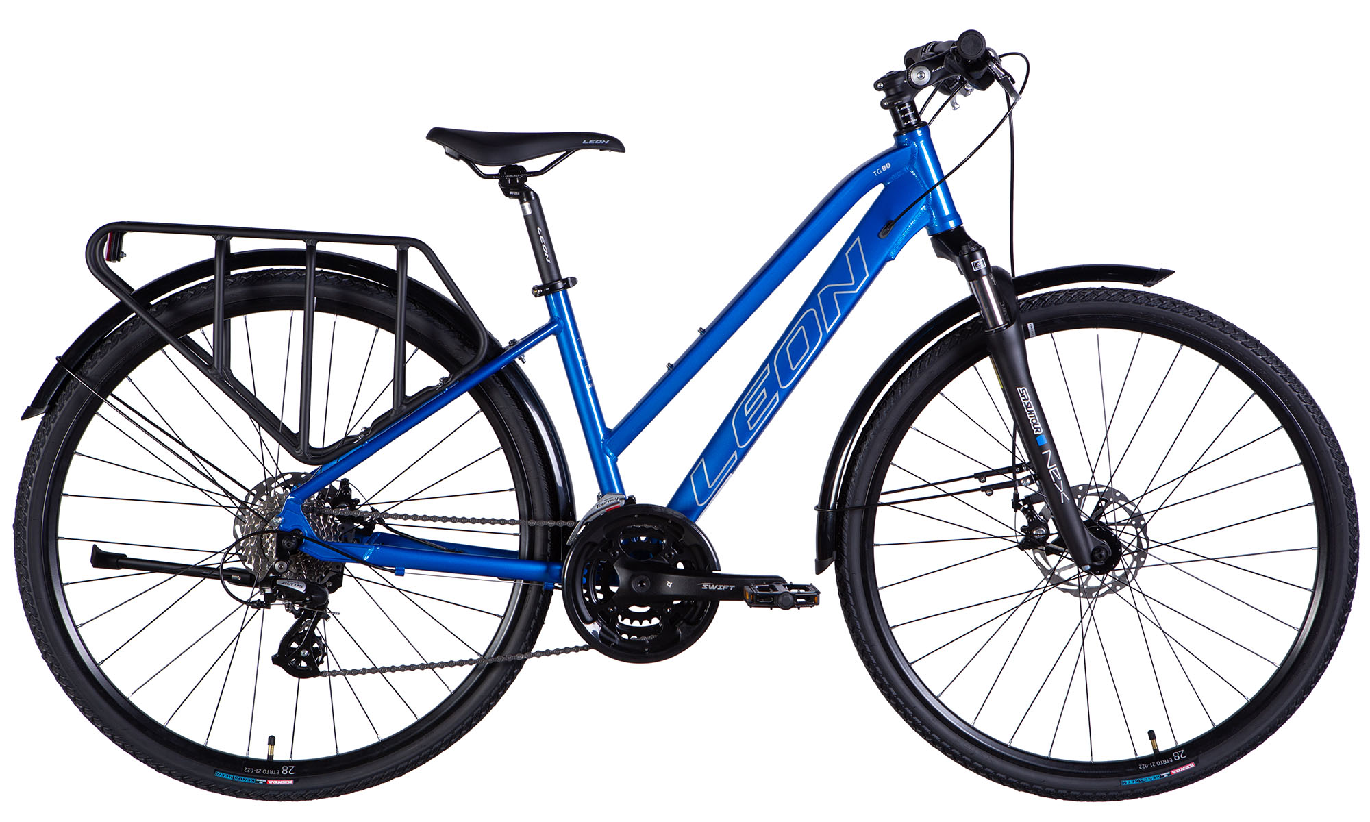 Велосипед Leon TG 80 WOMAN DD CS 28", размер S, рама 16", год 2025, синий  