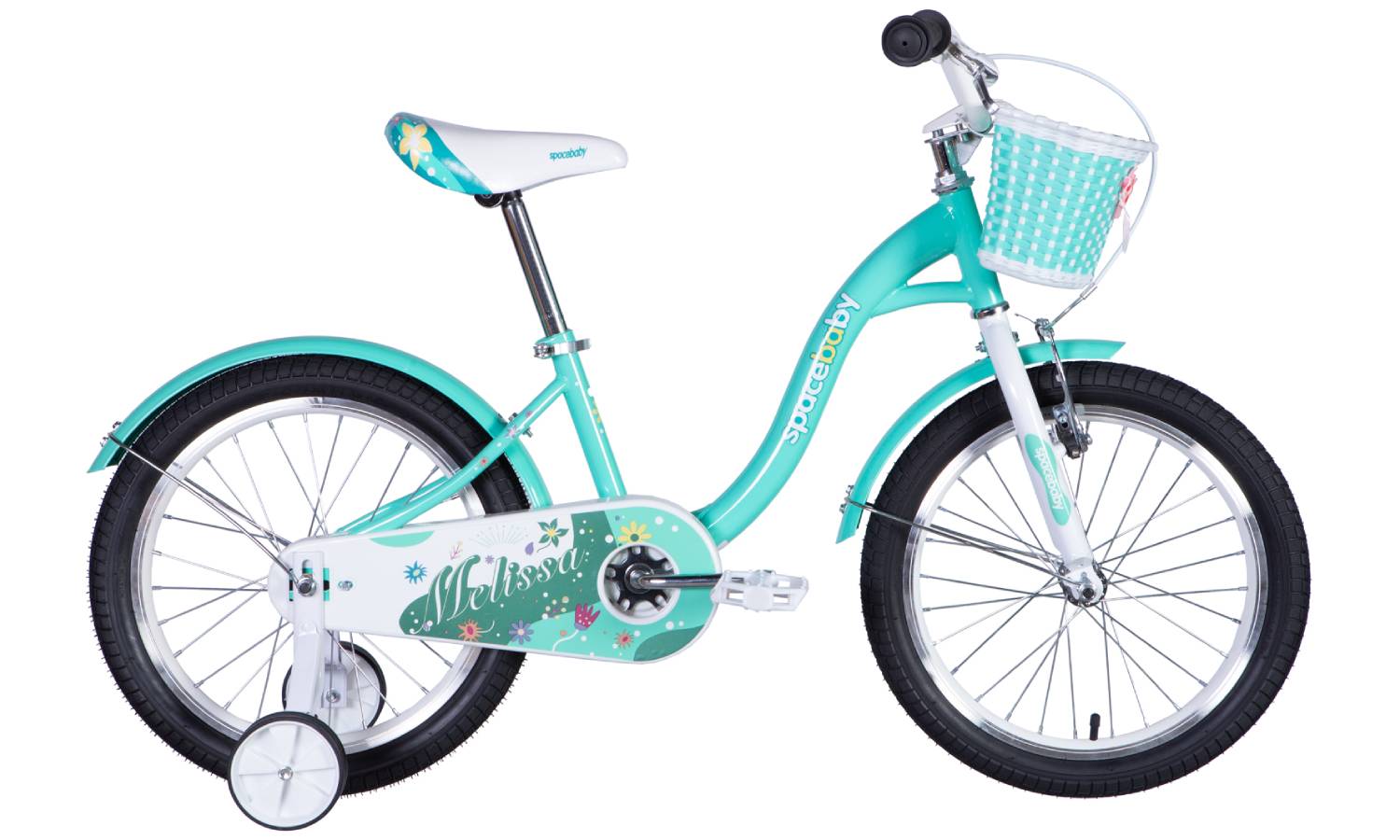Фотографія Велосипед SPACE KID MELISSA BH 18" рама 10" 2024 Зеленый с корзиной