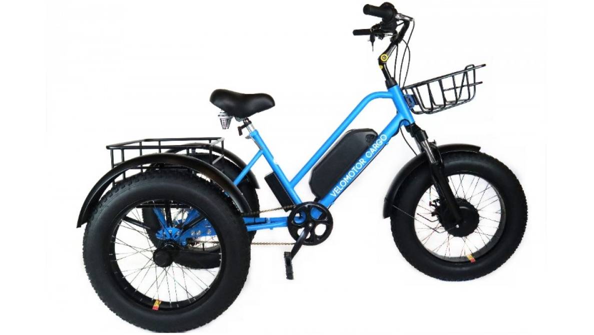 Фотографія Триколісний електровелосипед VELOMOTOR CARGO 500W 36V 15Ah синій 2