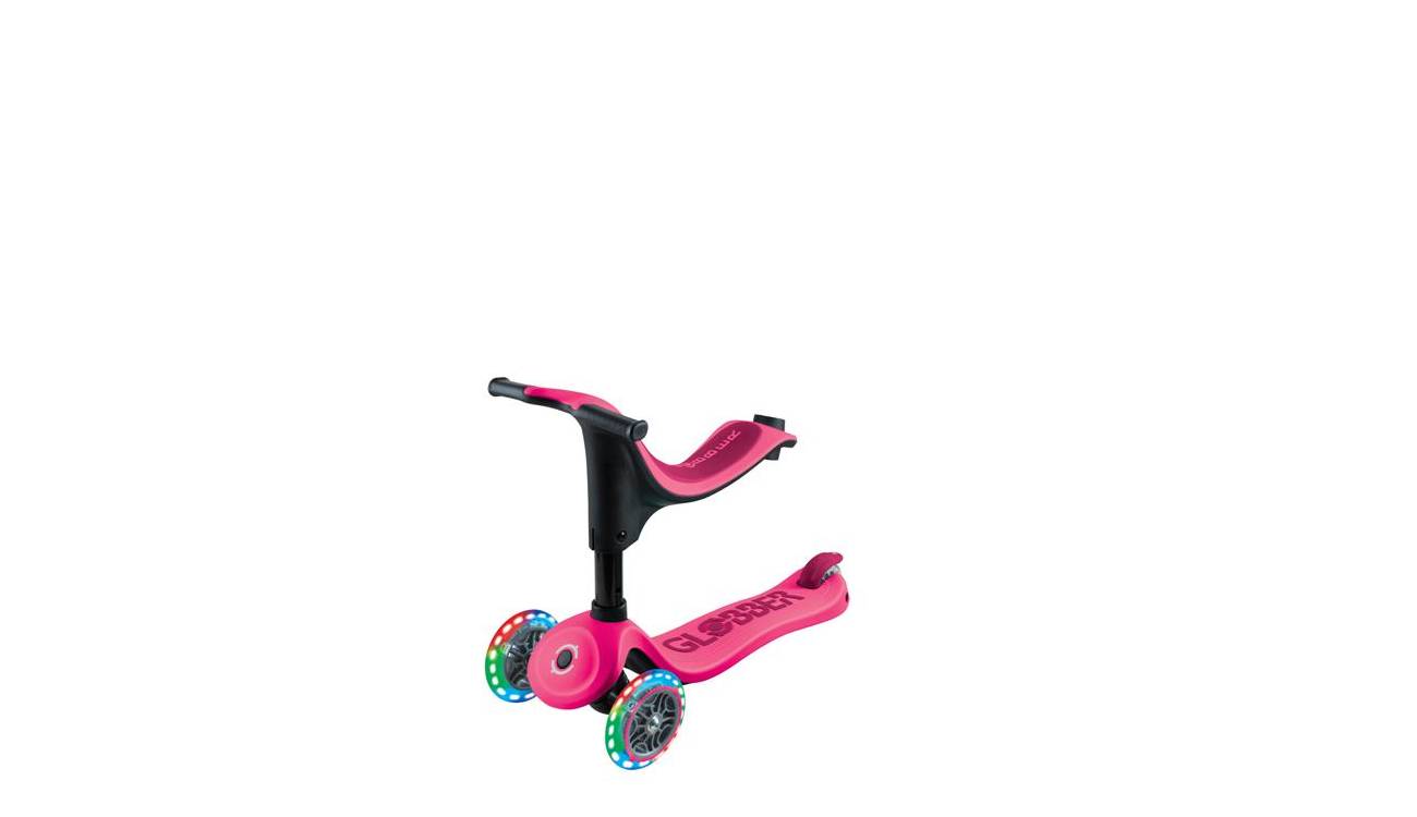 Фотография Самокат GLOBBER GO UP SPORTY со светящимися колёсами пурпурно-розовый,1+ 2