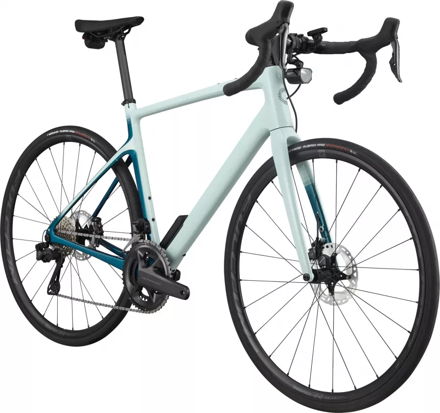 Фотография Велосипед Cannondale SYNAPSE Carbon 2 RLE 28" рама 54см (2023) Голубой 2