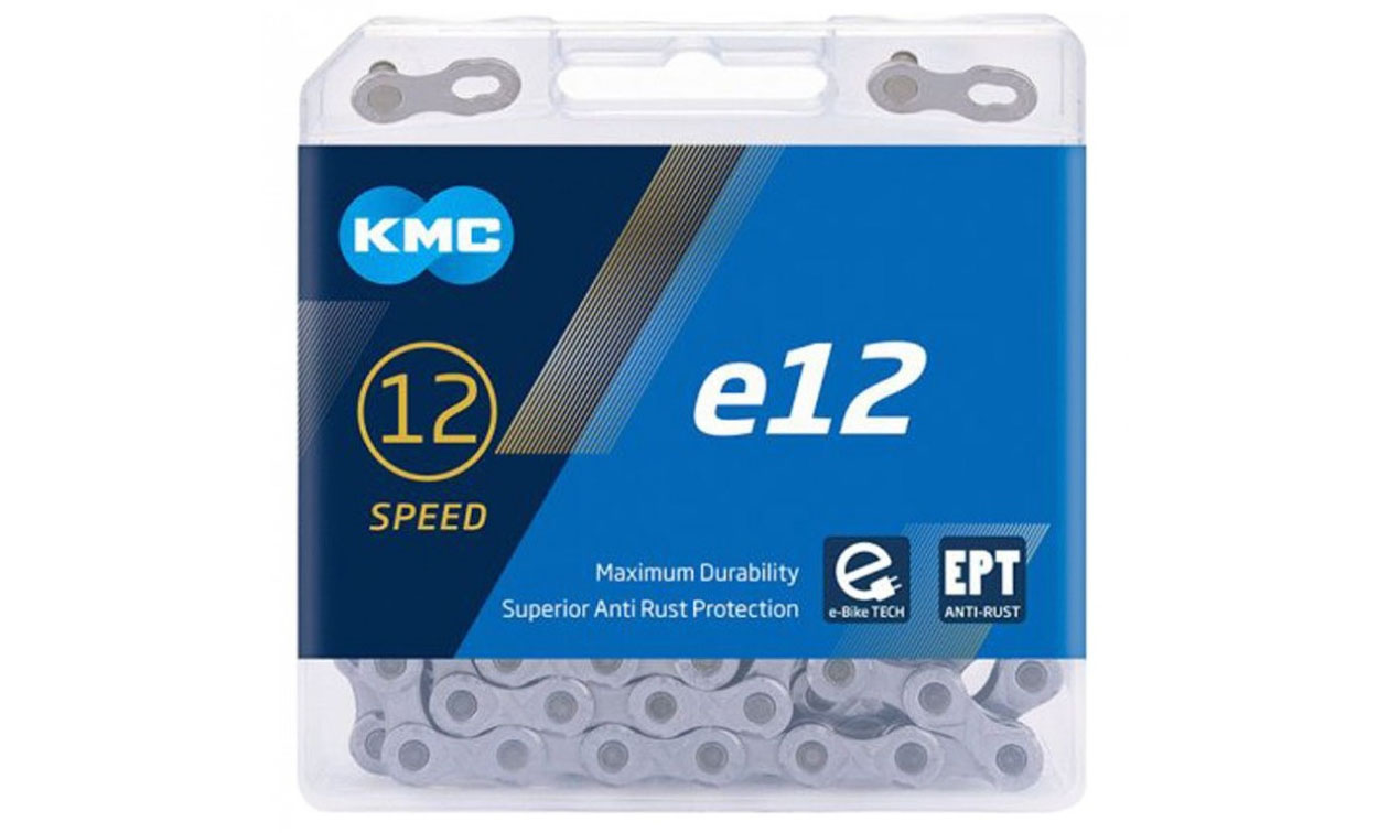 Ланцюг KMC e12 EPT 12 швидкостей 130 ланок сріблястий + замок 2 Ланцюг KMC e12 EPT 12 швидкостей 130 ланок сріблястий + замок 2