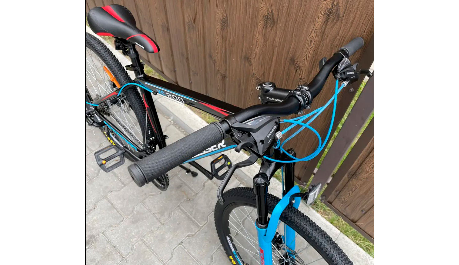 Фотографія Велосипед Crosser Boy 26" розмір М рама 17 2021 Чорно-блакитний 3