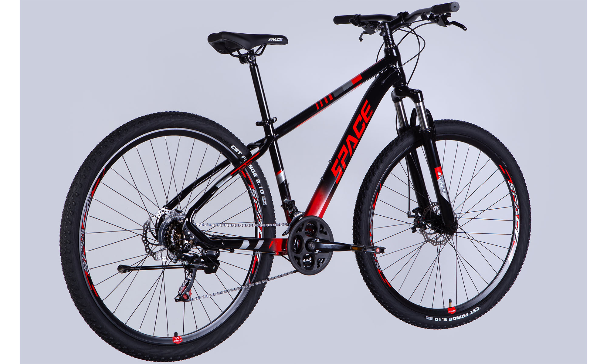 Велосипед SPACE MERCURY DD FR 29", размер S, рама 16", 2025, черно-красный 3