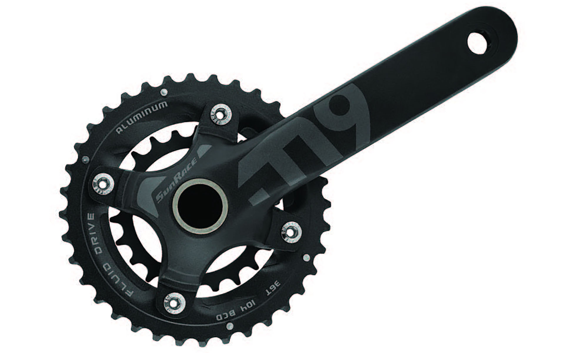 Шатуны Sunrace M966 под Hollowtech (ось 24мм), на 9 ск., 36-22T, 175мм, с кареткой BBM97 