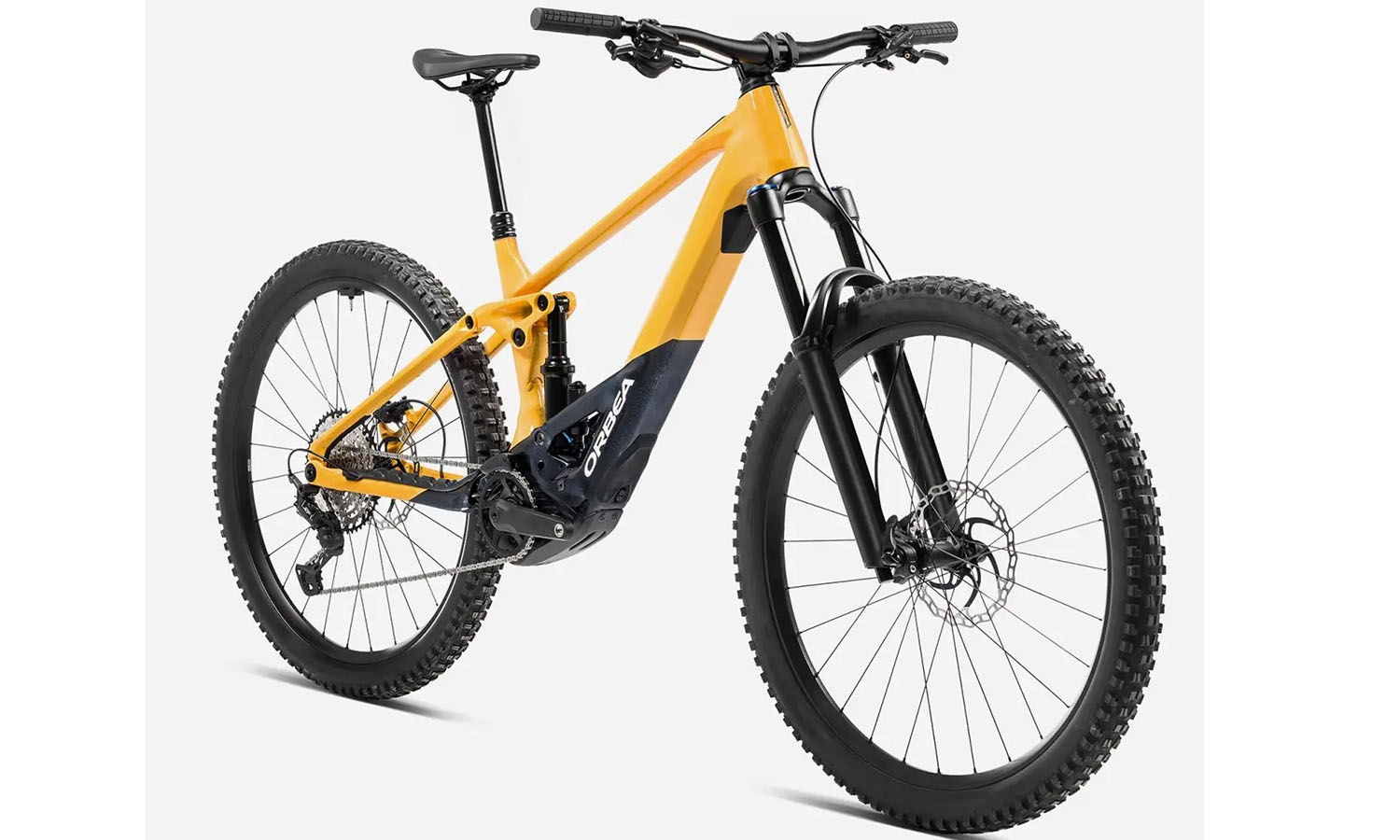 Фотографія Електровелосипед Orbea WILD H30, рама XL, 2023, Corn Yellow-Metallic Night Black 2