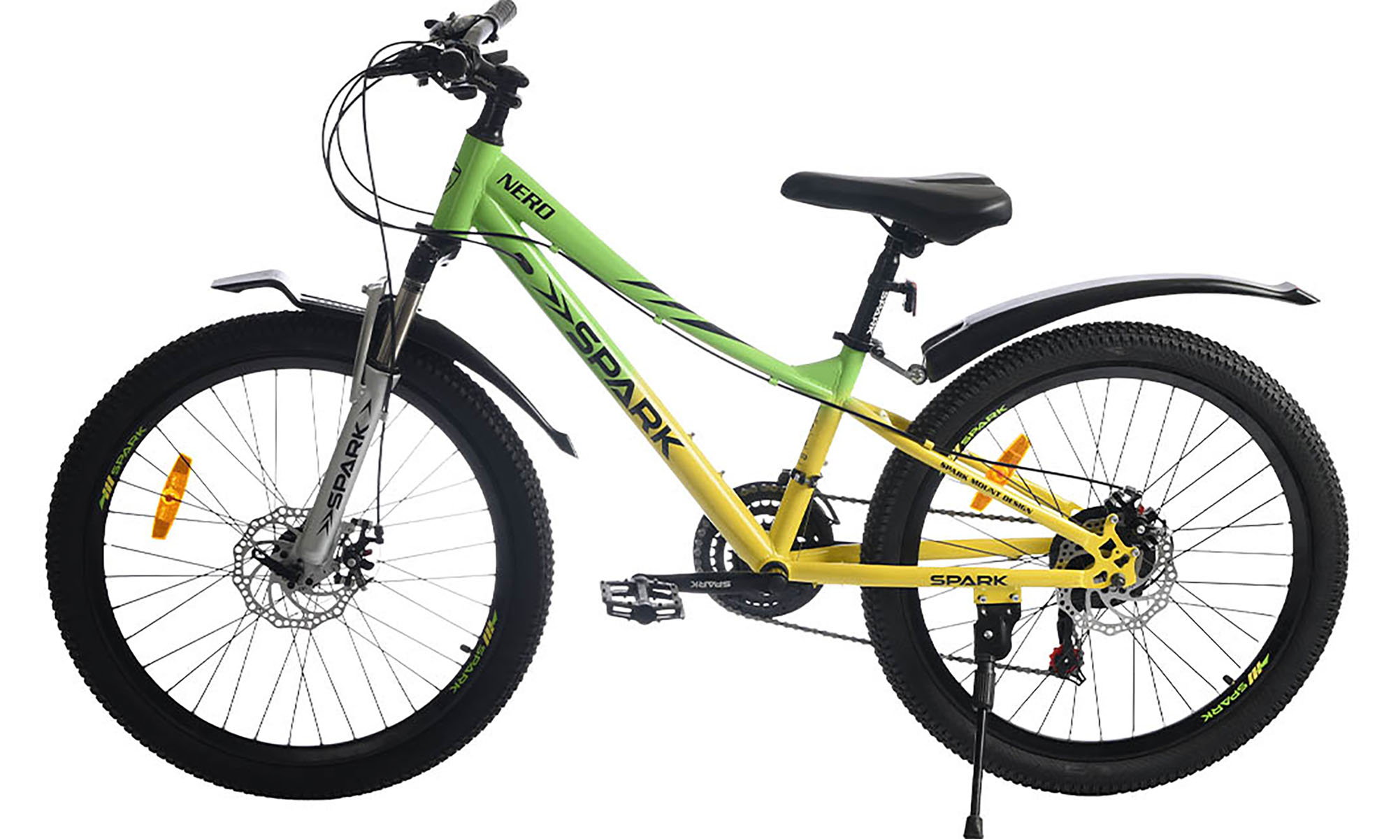 Велосипед SPARK NERO 24", размер XXS, рама 12", год 2026, салатовый с желтым 4