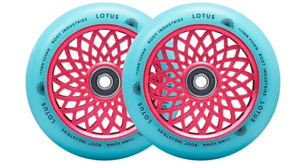 Фотография Колеса для трюкового самокату Root Lotus Pro 110mm (пара) - Pink/Isotope