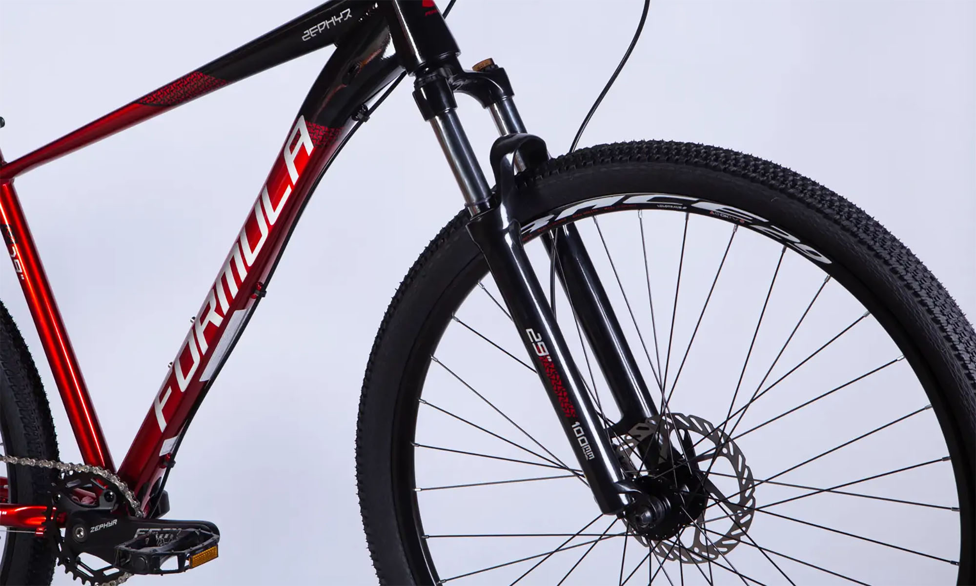 Велосипед Formula ZEPHYR 1.0 HDD 29", размер L рама-19", год 2026, черно-красный 4