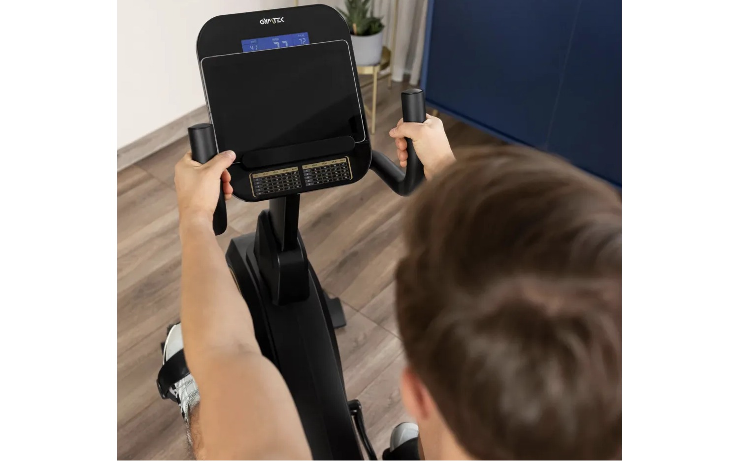 Горизонтальный велотренажер Gymtek XBR6000 электромагнитный черно-желтый 13