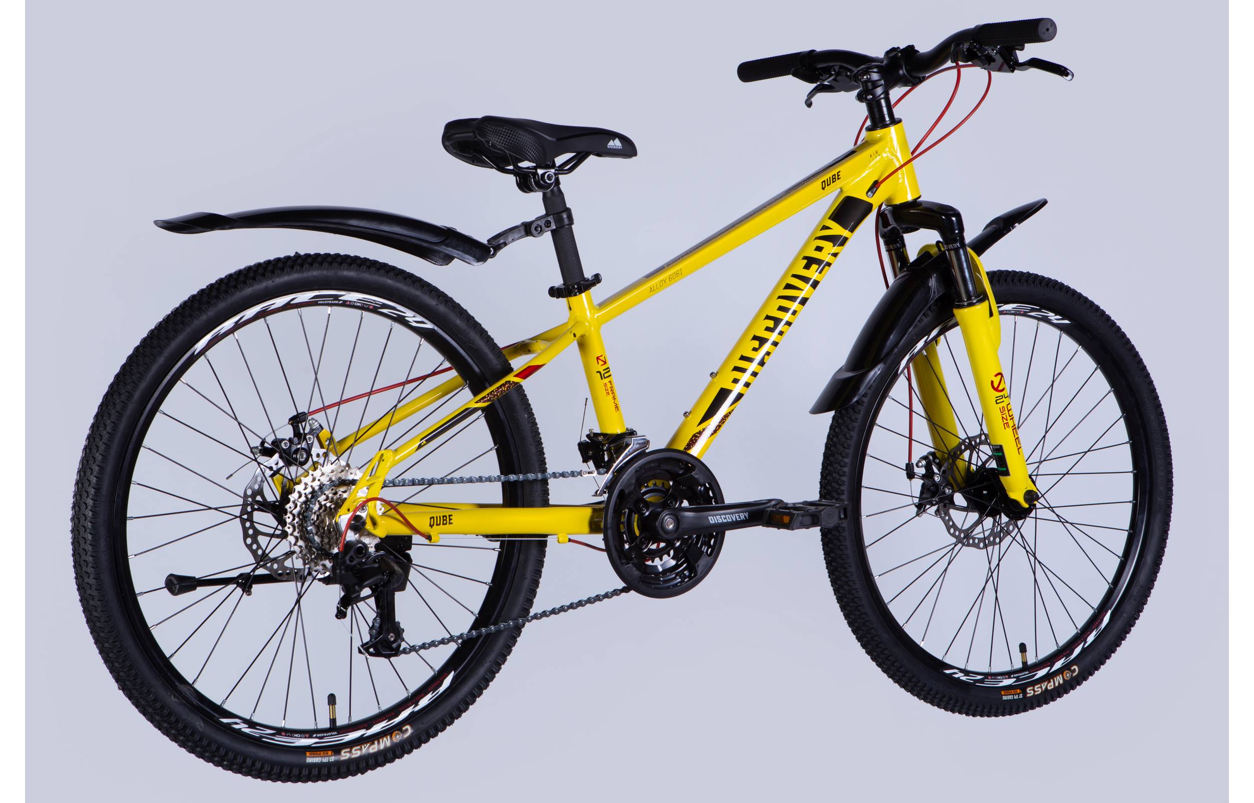 Велосипед Discovery QUBE DD CS 24" размер XXS рама 11,5" 2025 желто-черный 5