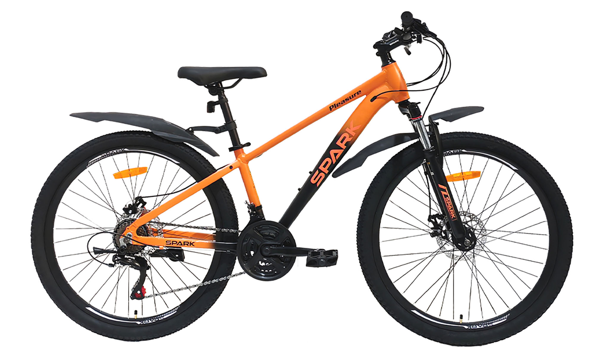Велосипед SPARK PLEASURE 26", размер XS, рама 13", 2025, оранжевый с черным 