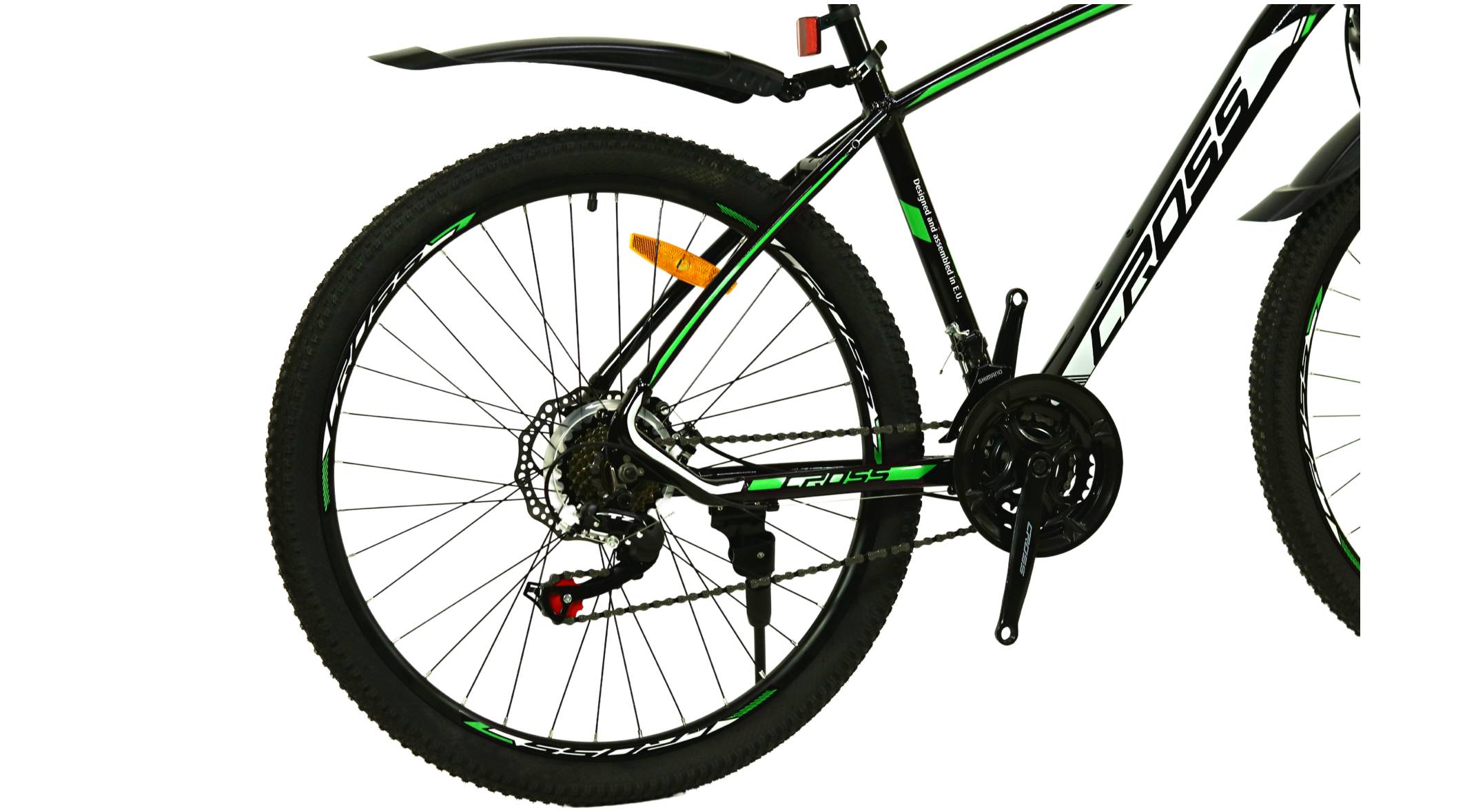 Велосипед CROSS Tracker 29", розмір M рама 18" (2023), Чорний-Зелений 3