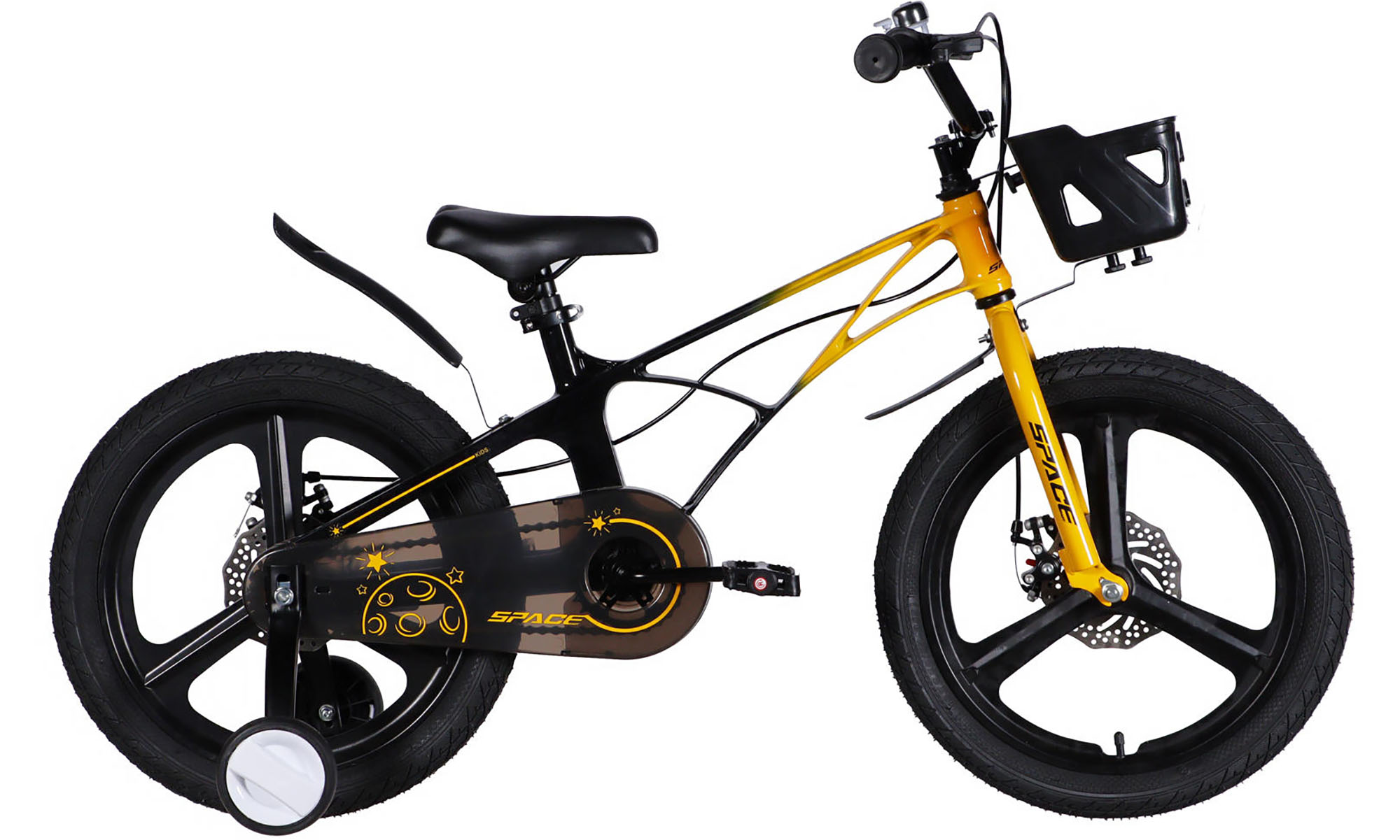 Велосипед SPACE KID ANDROMEDA DD 18", размер XXS, рама-10", год 2026, желто-черный 