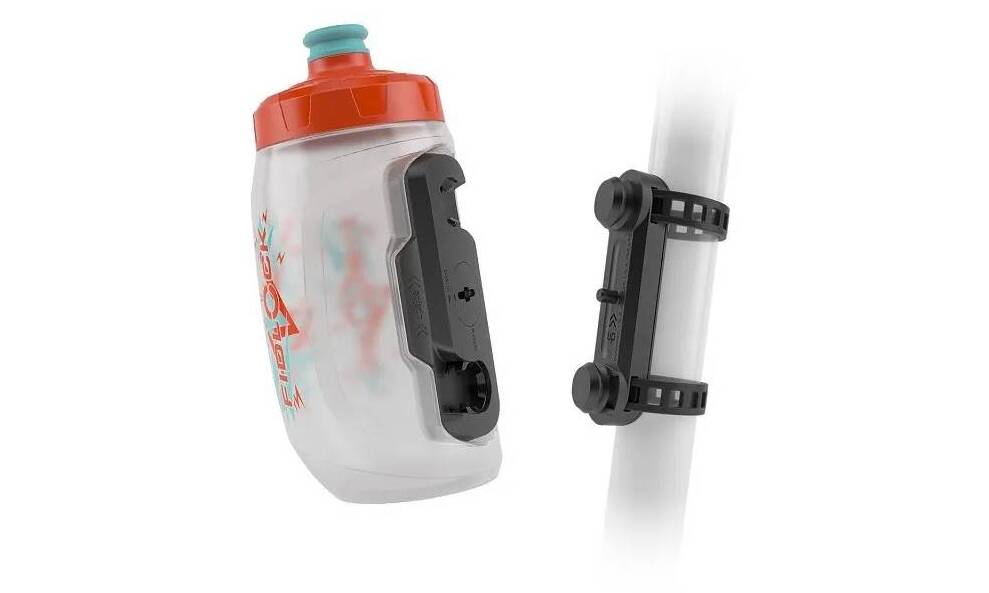 Фляга с коннектором и базой FIDLOCK TWIST bottle 450мл., универсальная база, прозрачный / белый 