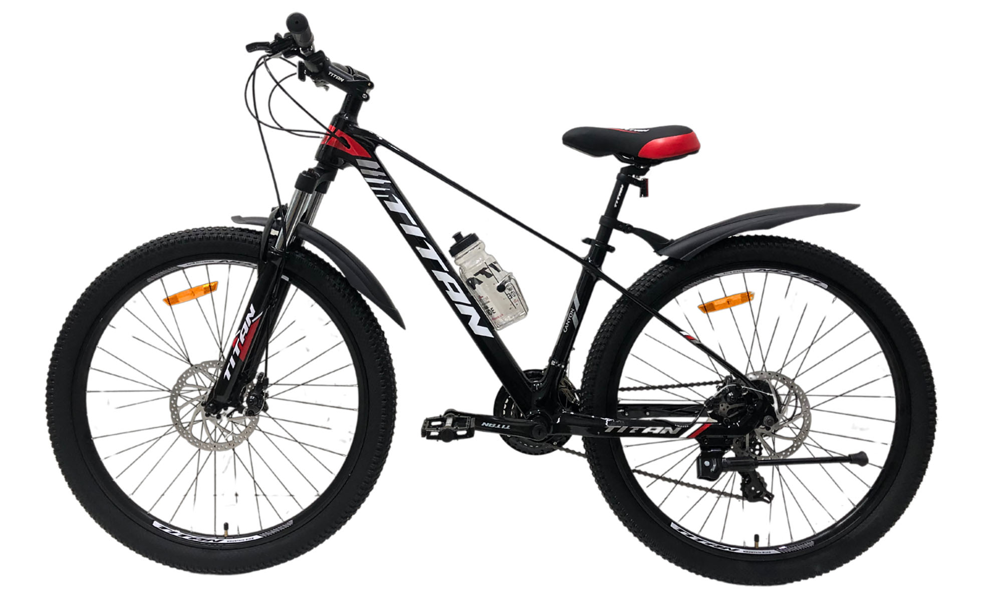 Велосипед Titan Canyon 27,5", размер M, рама 17", год 2025, Черный-Красный 