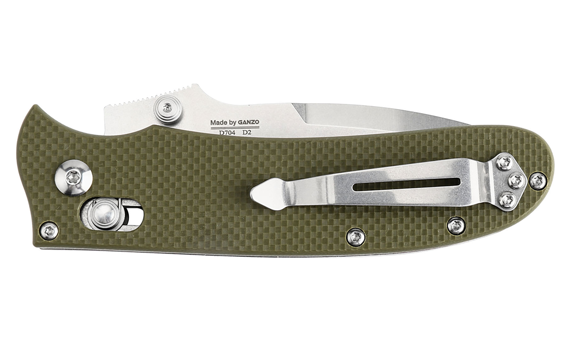 Нож складной Ganzo D704-GR, зеленый (D2 сталь) 7