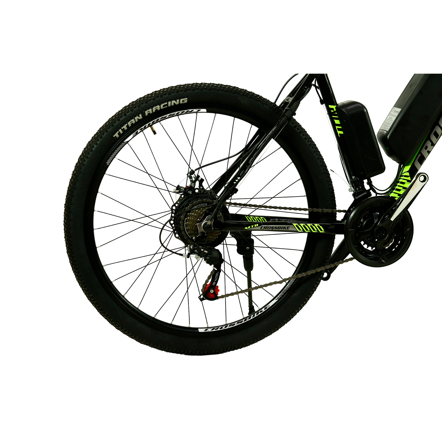 Фотография Электровелосипед CrossBike Everest 27,5", размер L рама 19.5", Черно-желтый 4