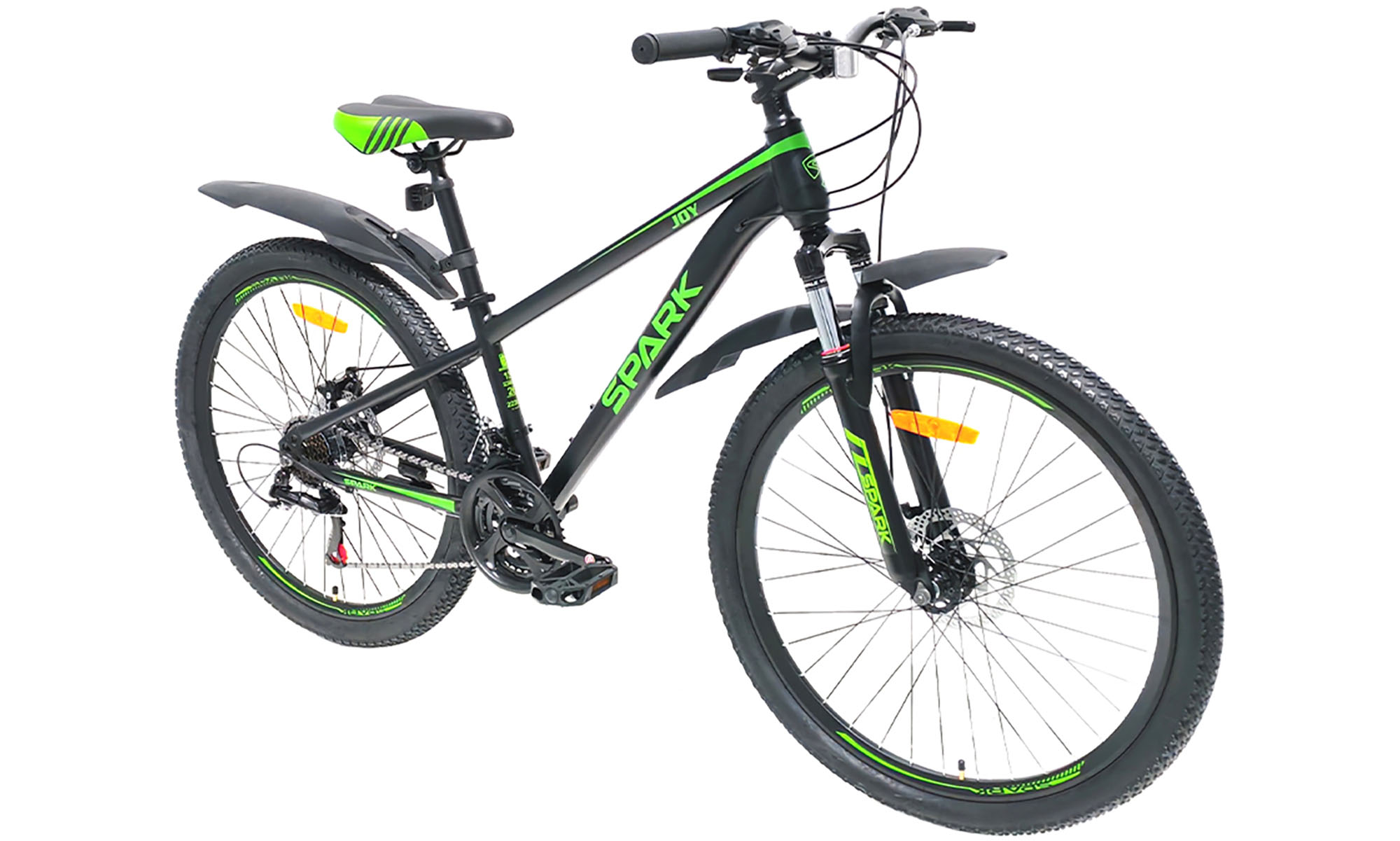 Велосипед SPARK JOY 26", размер XS, рама 13", 2025, черный с зеленым 4