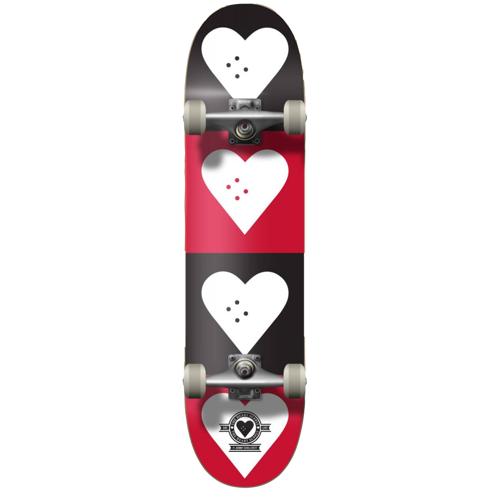 Cкейтборд Heart Supply Logo Complete Skateboard Quad 32"x7,75" Черно-красный