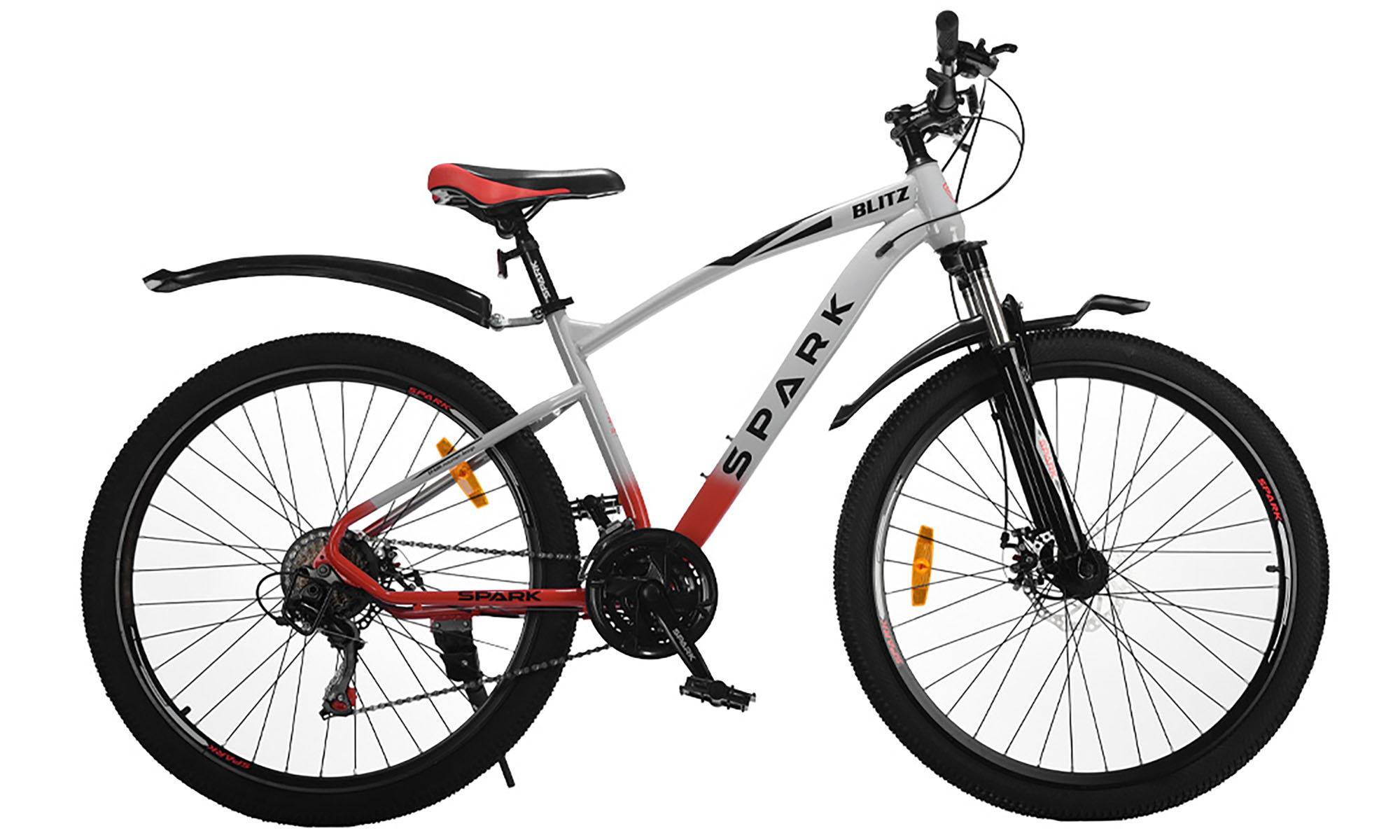 Велосипед SPARK BLITZ 27,5", размер M, рама 17", год 2025, серый с красным 