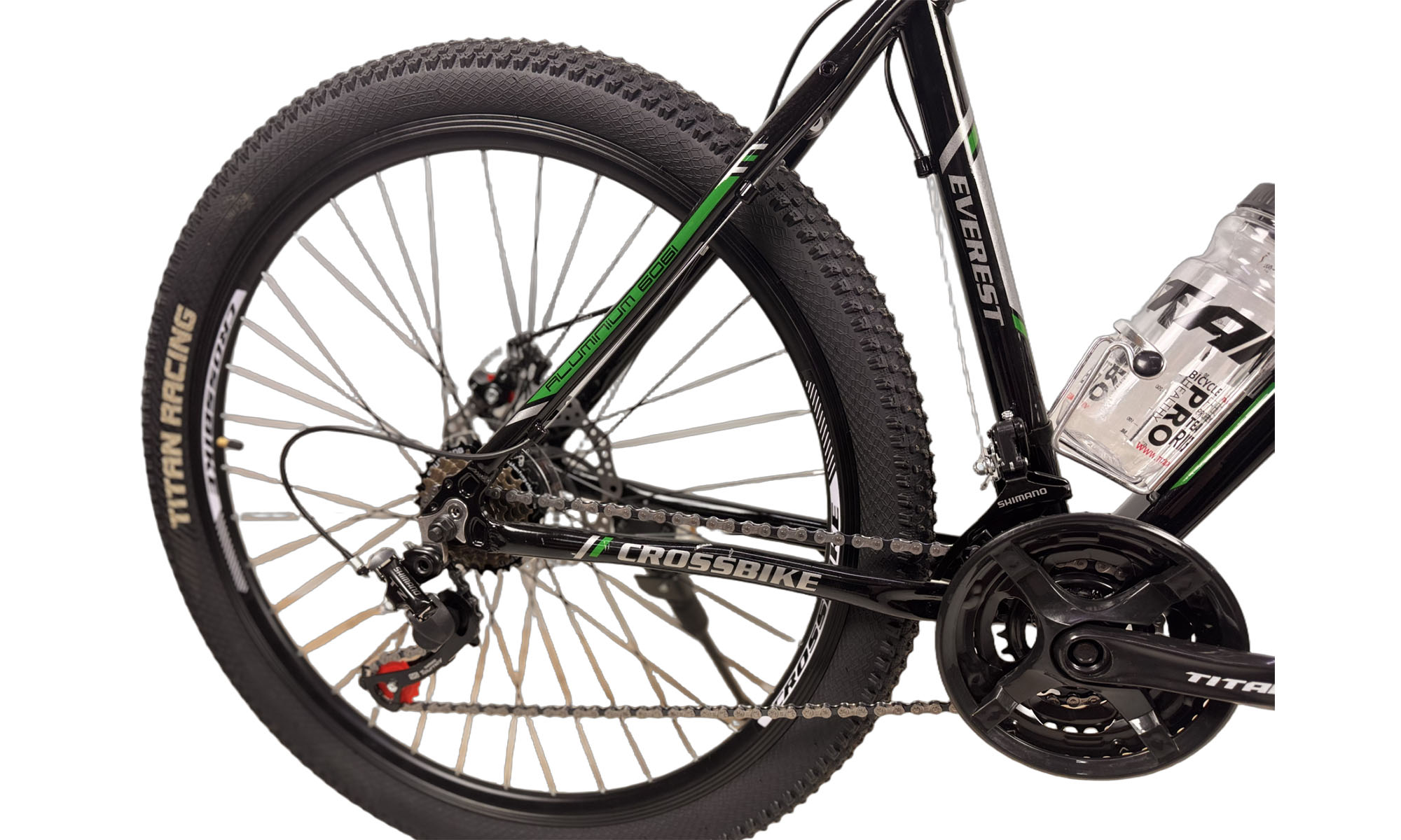 Велосипед CrossBike Everest 27.5", размер L, рама 19.5", год 2024,  Чёрный-Зеленый 3