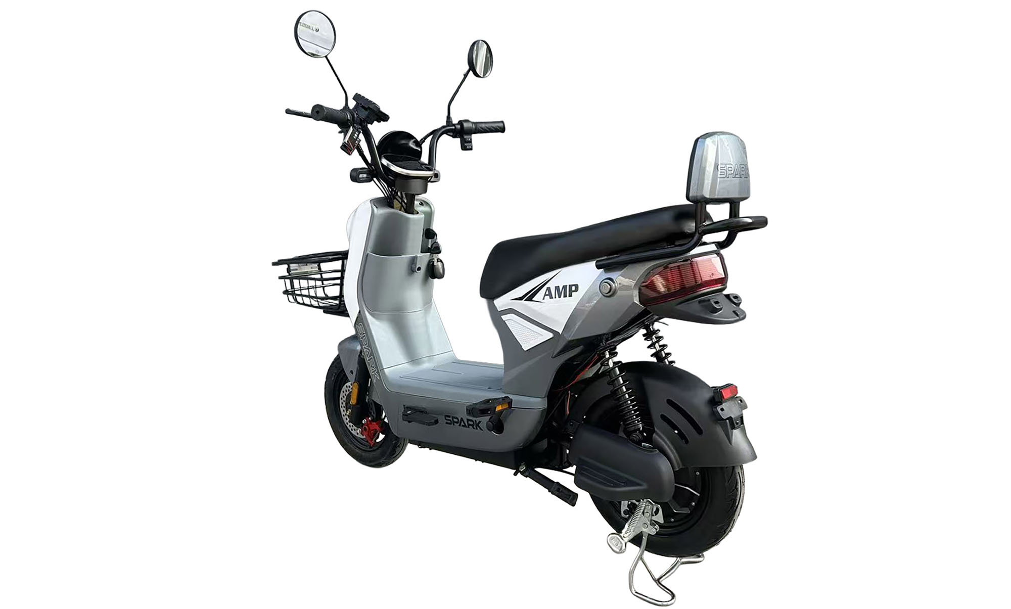 Велосипед с электромотором SPARK AMP 14", 48V/800W/25Ah, год 2026, белый с серым 4